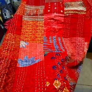 King Indian Silk Patchwork Blanket